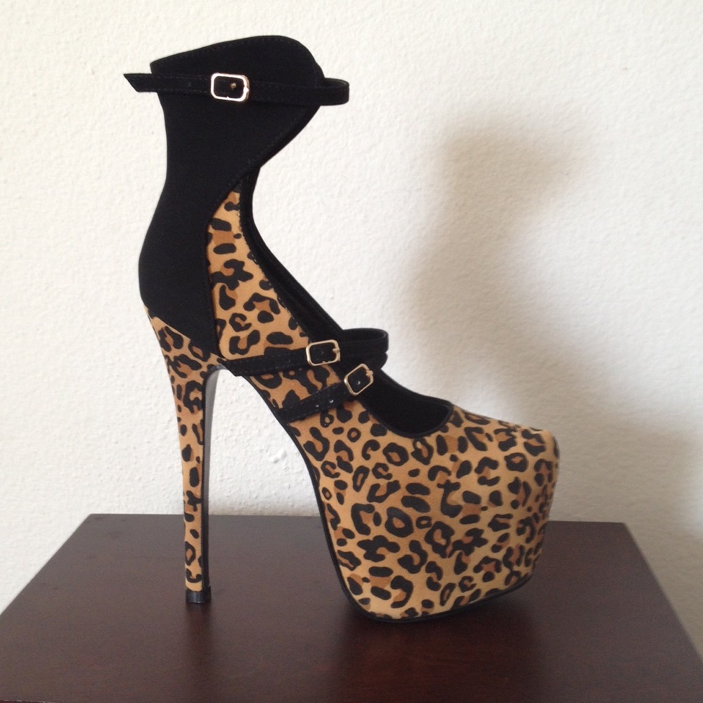 Strappy Leopard Heels
